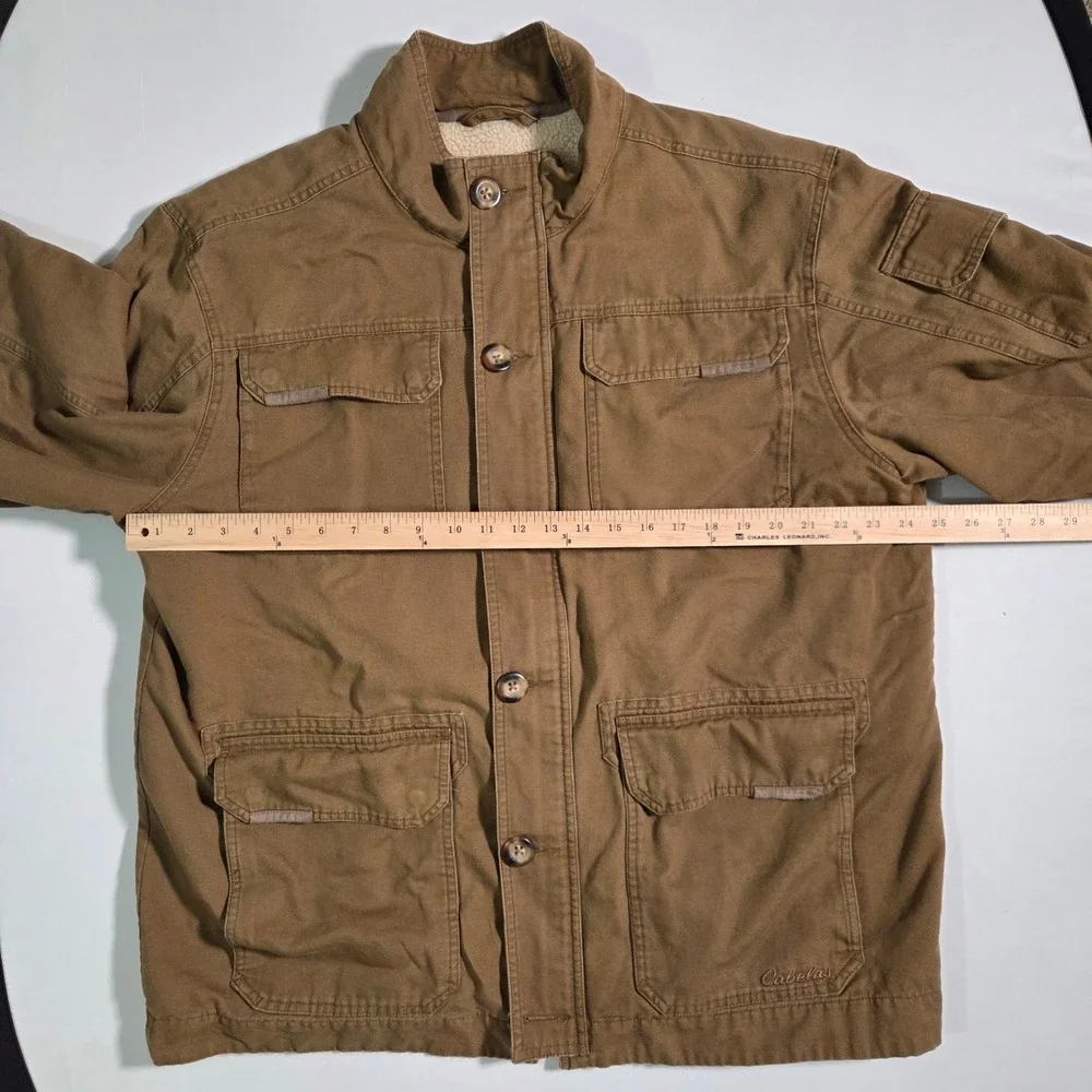 Cabelas Chore Jacket Mens‎ XL Canvas Sherpa Lined Field Coat Brown